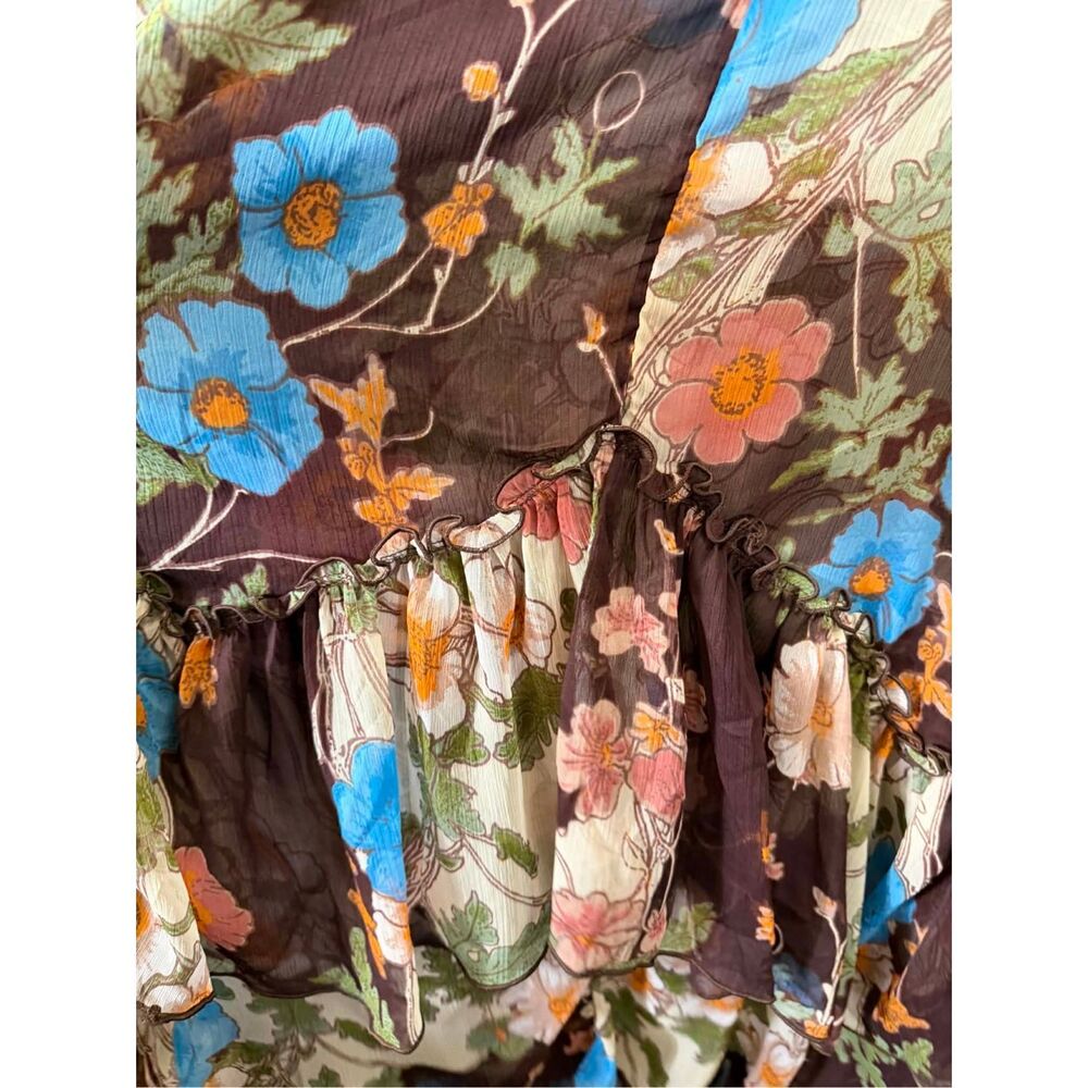 Free People Palermo Villa Chiffon Maxi Skirt Size S - Picture 8 of 9